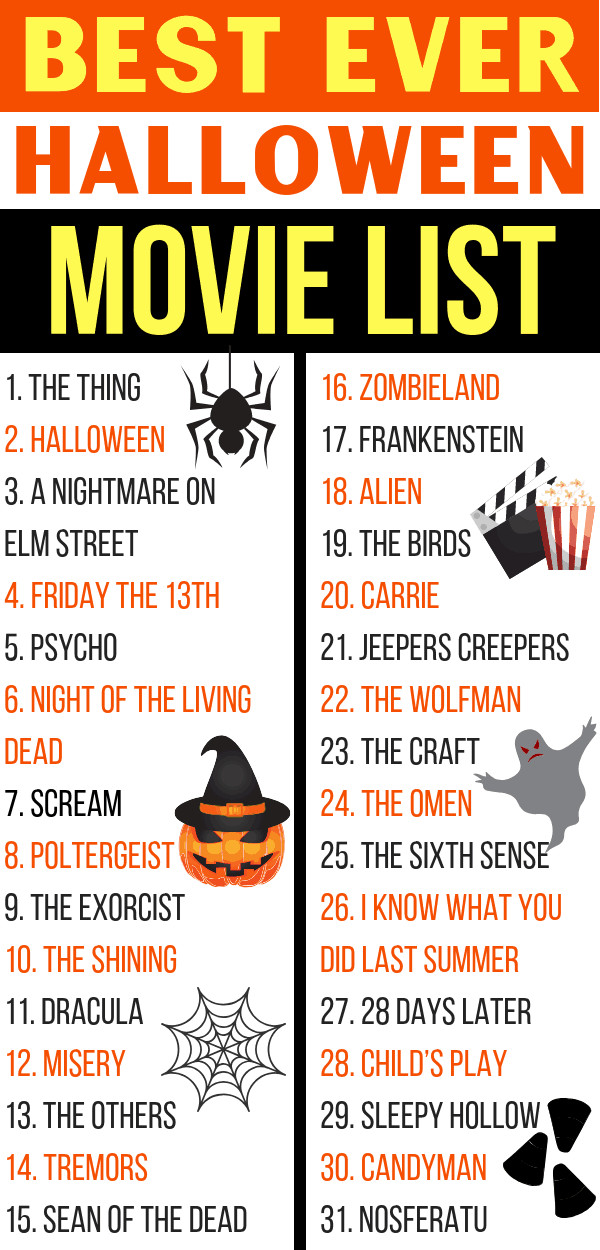 31 Days Of Halloween Movies List Elegant 31 Days Of Halloween Movies Best Halloween Movie List