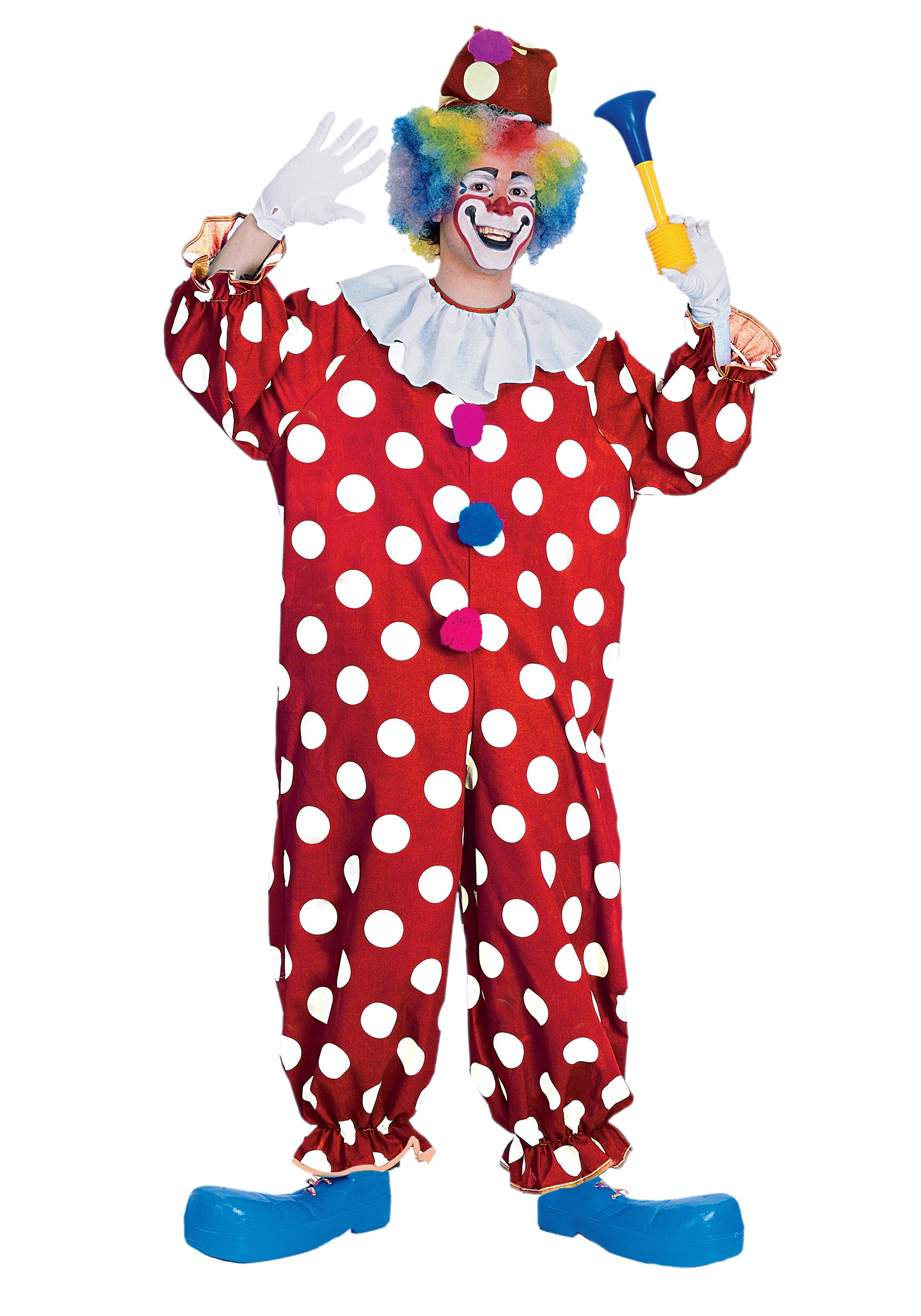 Adult Clown Costume Luxury Adult Dotted Clown Costume