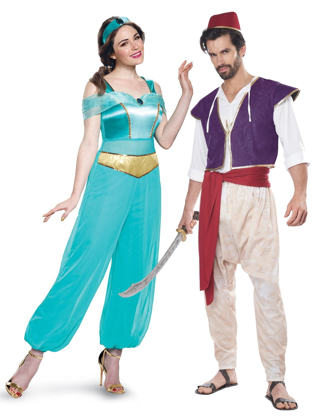 Aladdin Halloween Costume Lovely Aladdin Princess Jasmine Couple Costume Kit Size Small Walmart