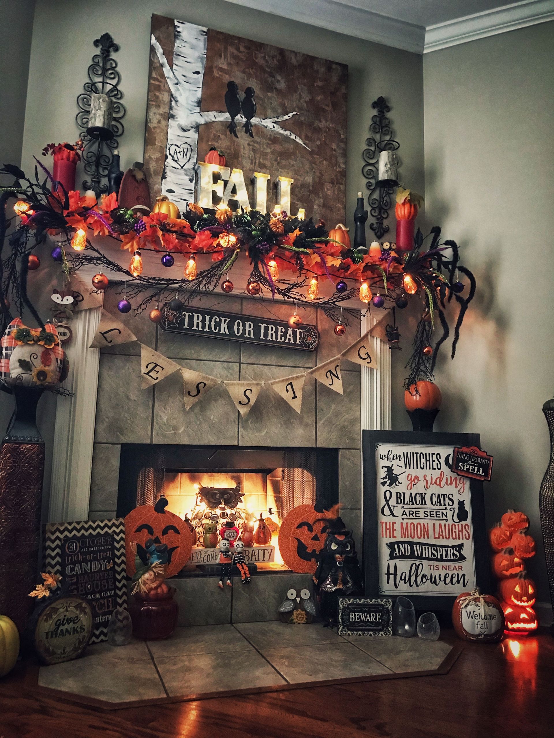 Autumn Halloween Decorations New Halloween Autumn Fall Fireplace Decor Hobby Lobby Kirkland’s