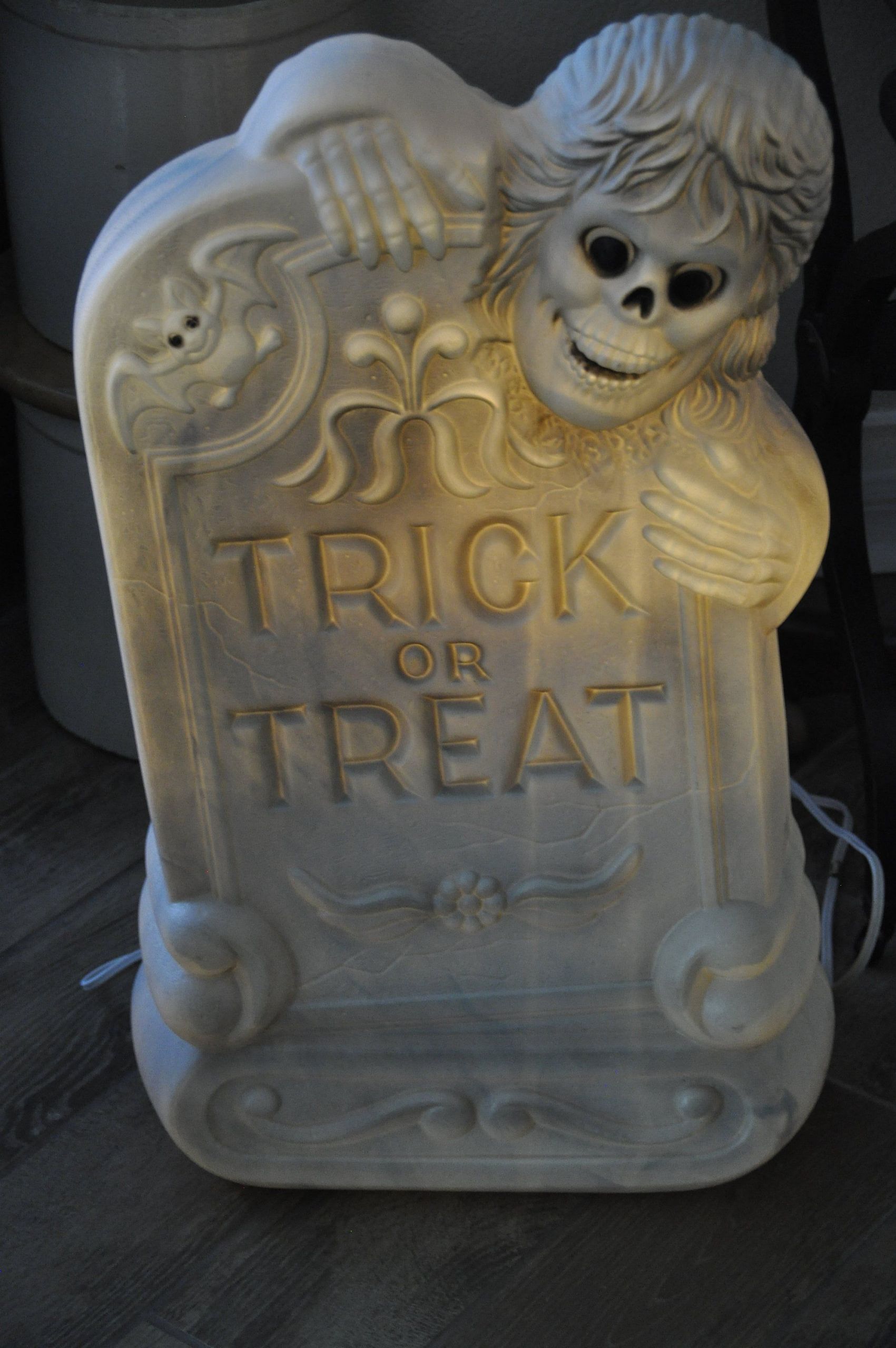 Blow Mold tombstone Awesome Vintage Blow Mold Halloween tombstone Skeleton Light Up Etsy