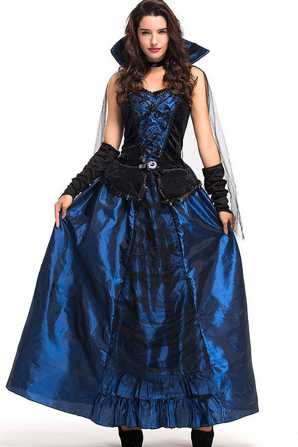 Blue Halloween Costumes Inspirational Dark Blue Vampire Dress Queen Halloween Costume