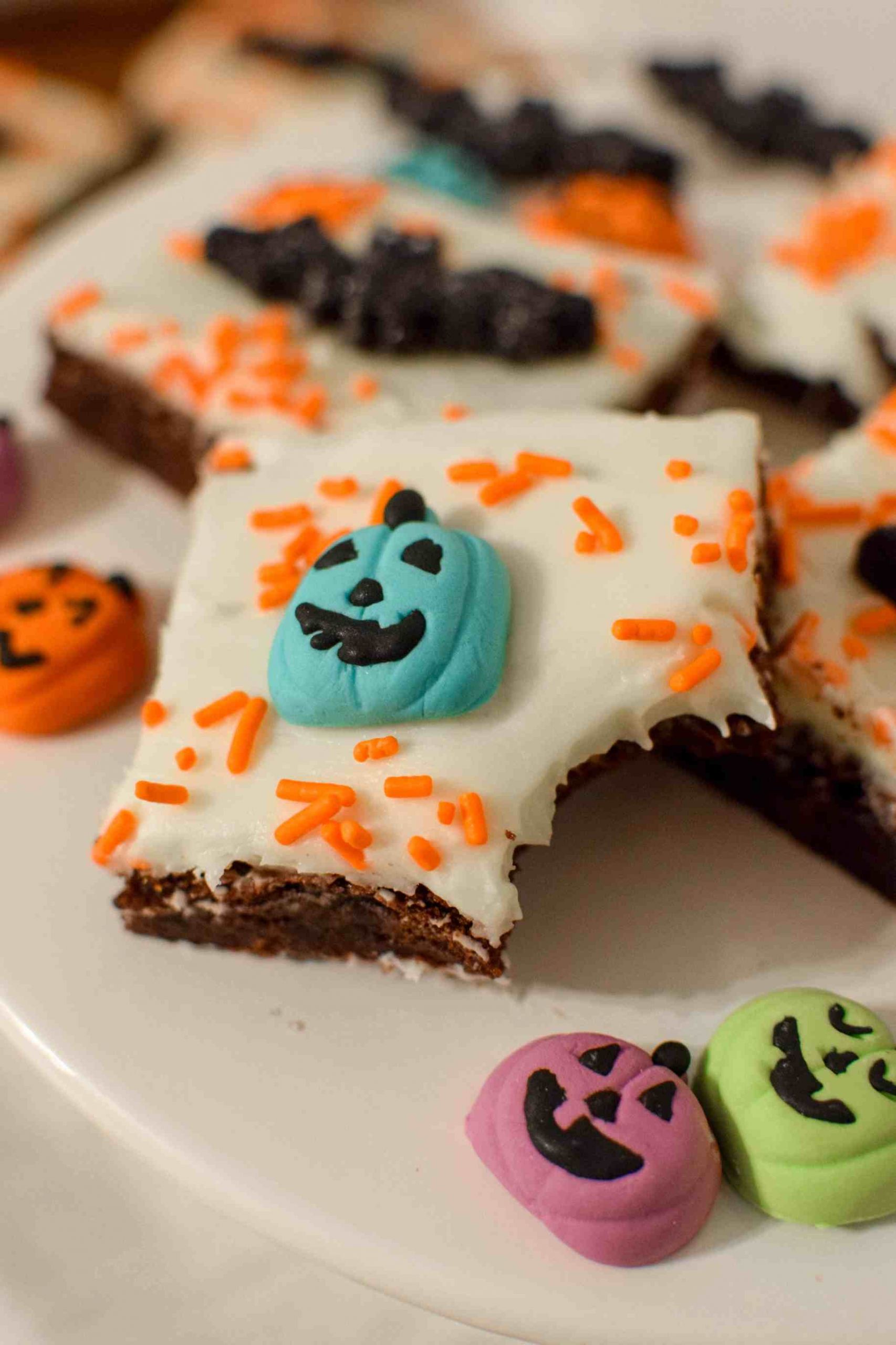 Brownies for Halloween Elegant Spooky Sprinkled Brownies