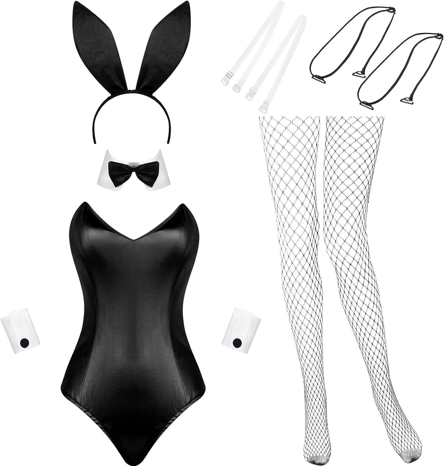 Bunny Outfit Adults Elegant Bunny Costume Women Lingerie and Tails Bodysuit Role Play Rabbit Outfit