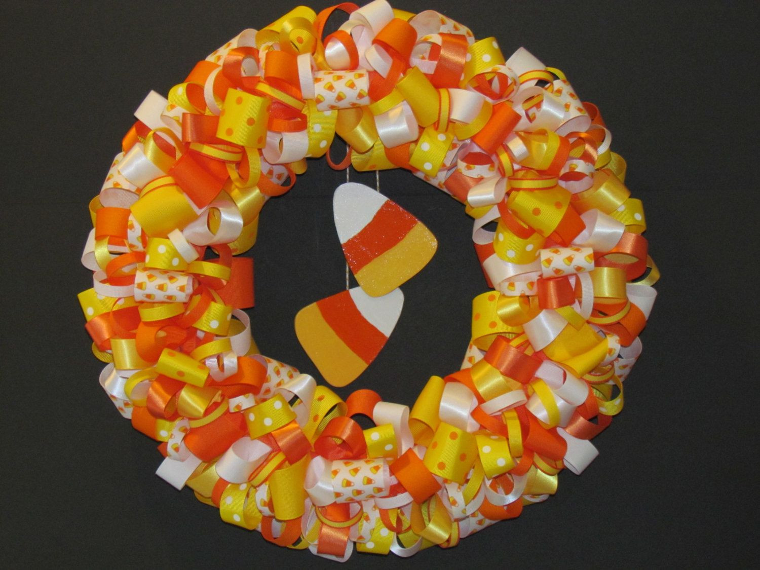 Candy Corn Wreath Lovely Candy Corn Ribbon Wreath Etsy