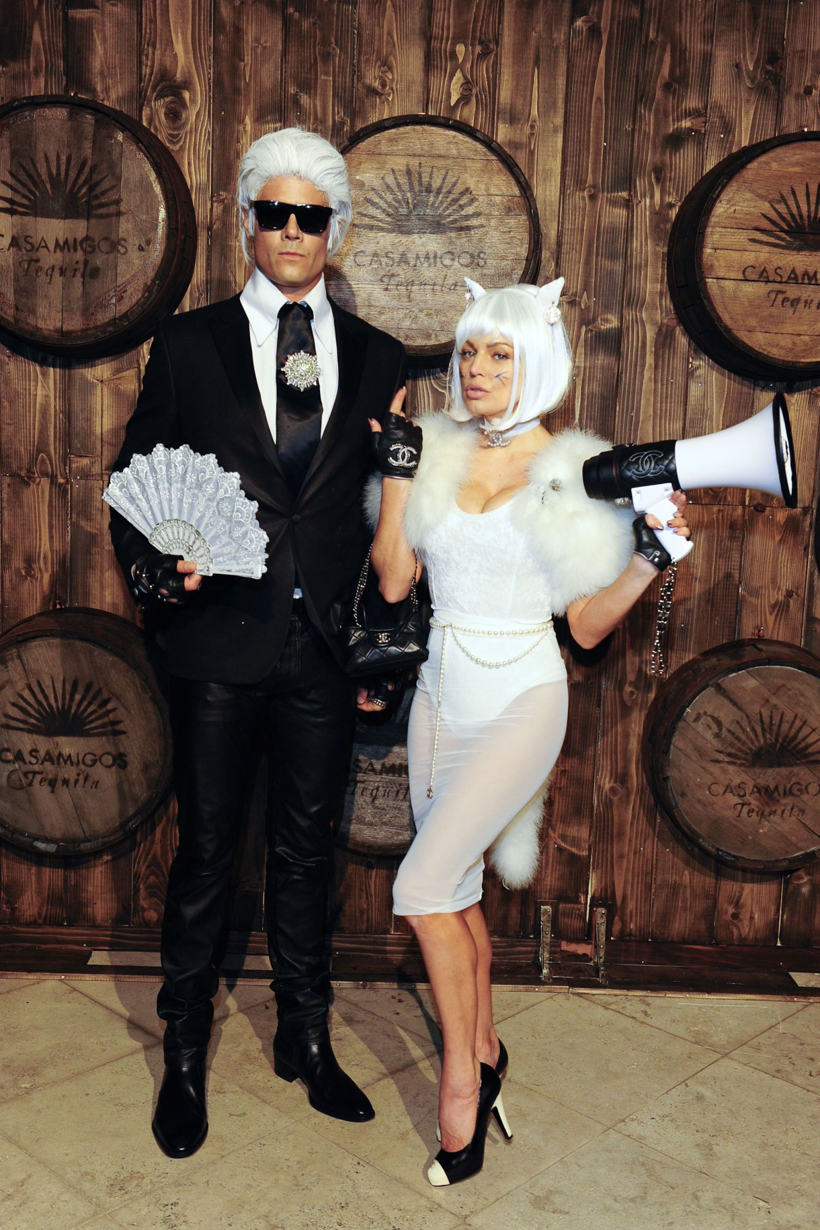 Celebrity Couple Costumes Luxury 2015 Josh Duhammel and Fergie as Karl Lagerfeld and Choupette 53