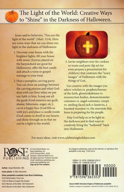 Christian Roots Of Halloween Best Of Christian origins Of Halloween Pamphlet