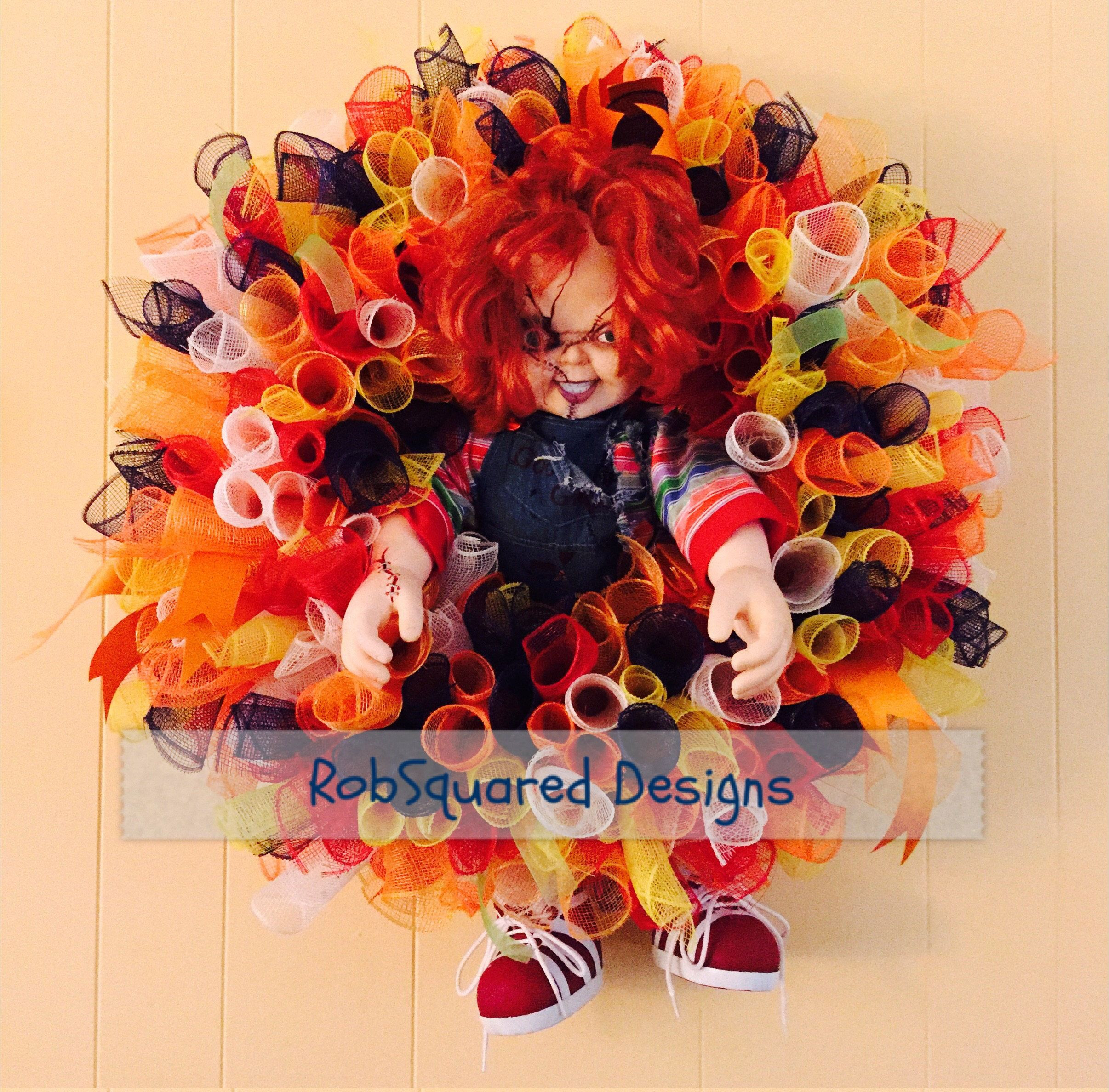 Chucky Halloween Decorations Unique Custom Made Chucky Wreath by Robsquareddesigns On Etsy Y