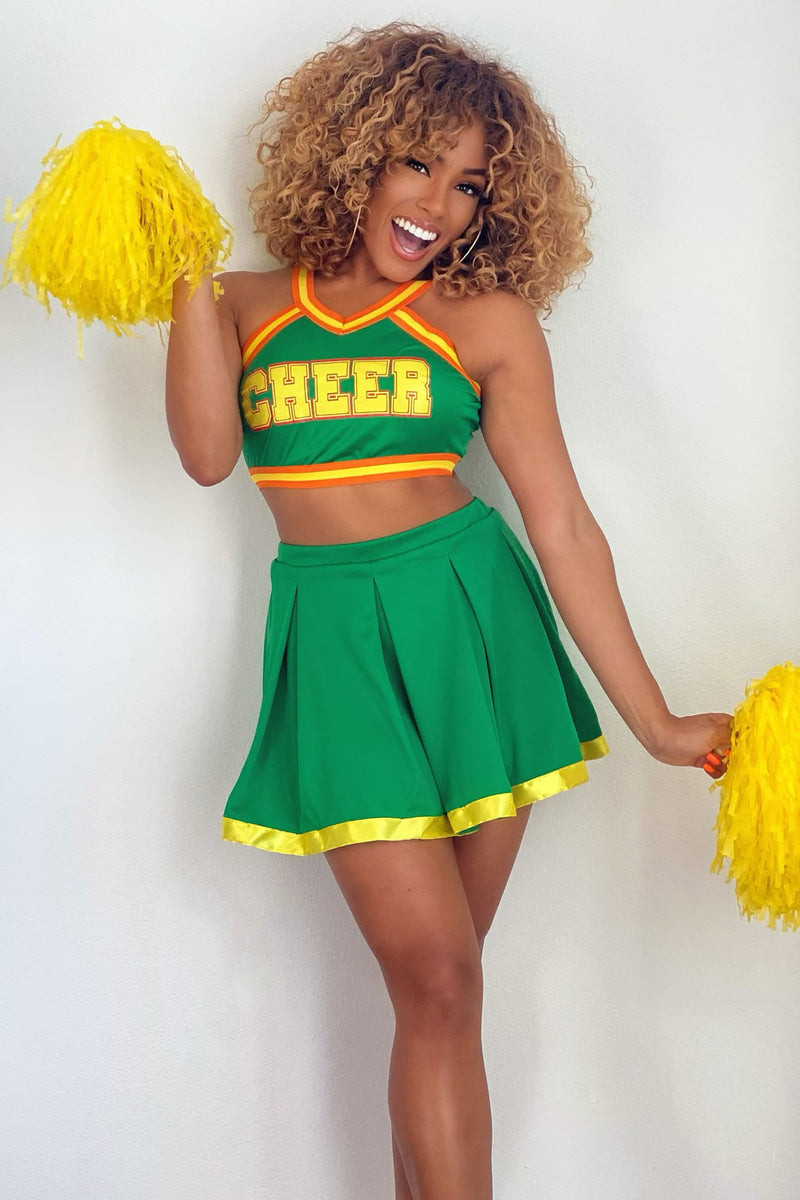 Clover Cheerleader Costume Unique Clover High Cheerleader 4 Piece Costume Set Green Bo