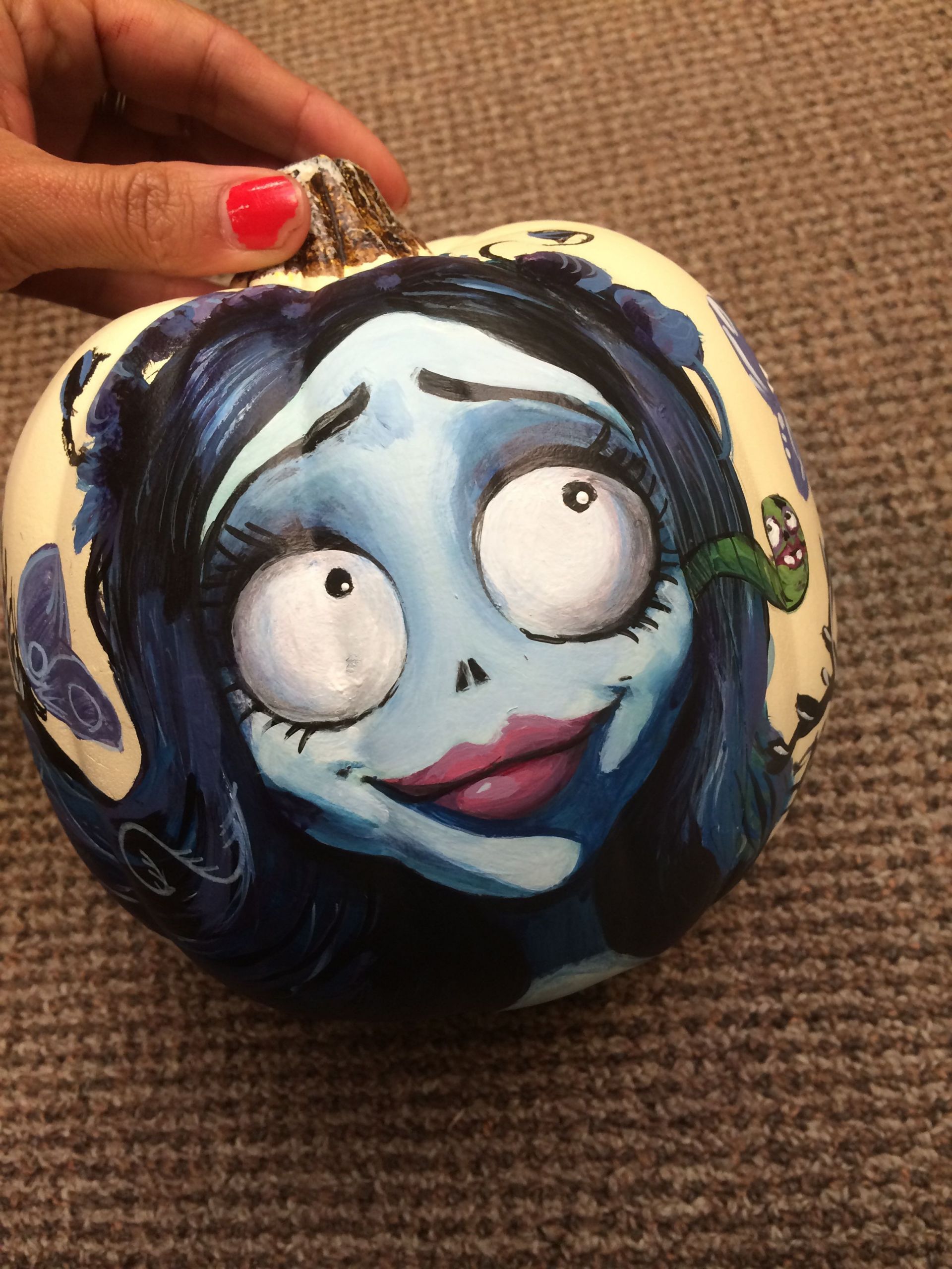 Corpse Bride Pumpkin Beautiful Corpsebride Halloween Pumpkin Decorative Handpainted by Me