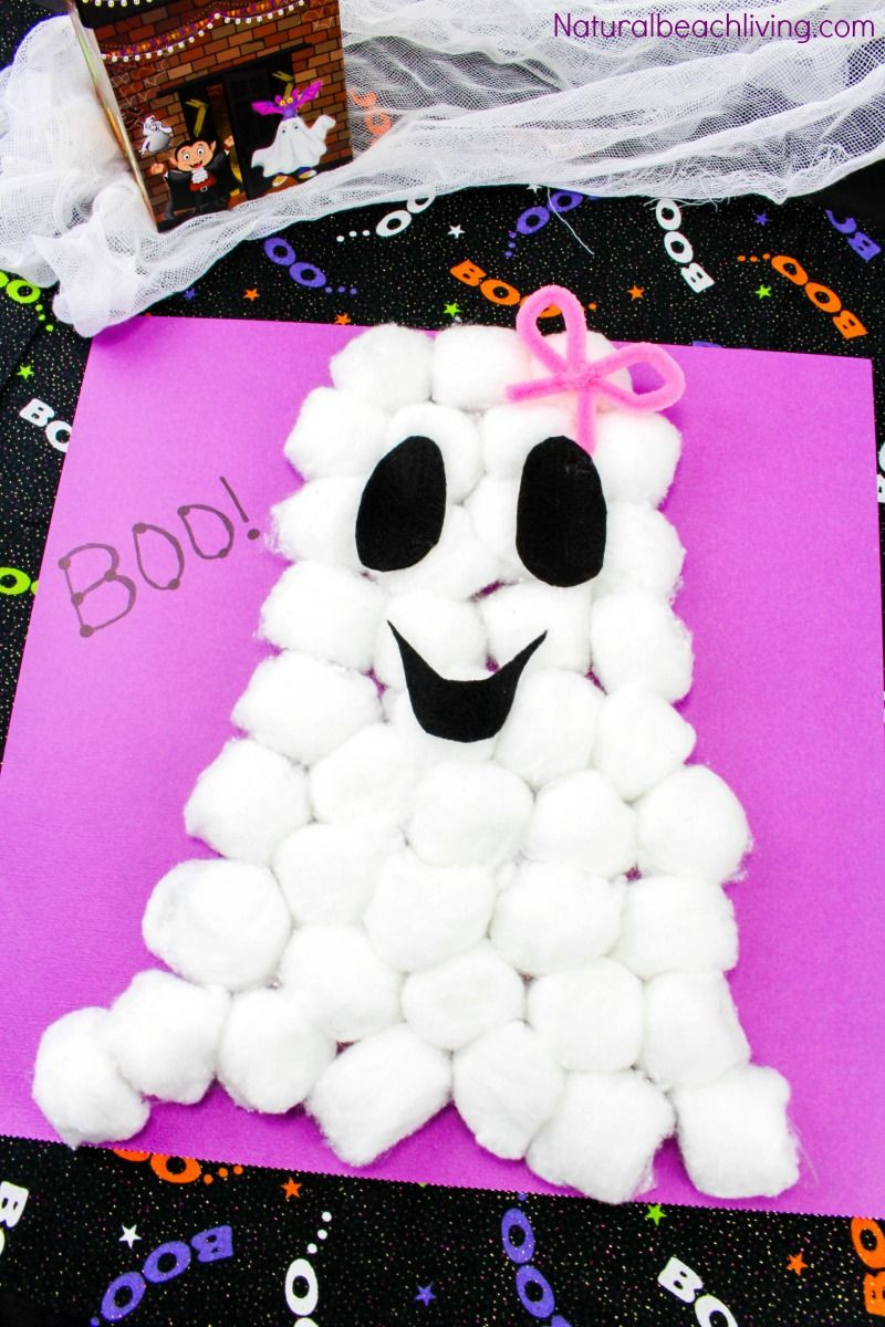 Cotton Ball Ghost Lovely Easy Cotton Ball Ghost Craft for Preschoolers Natural Beach Living