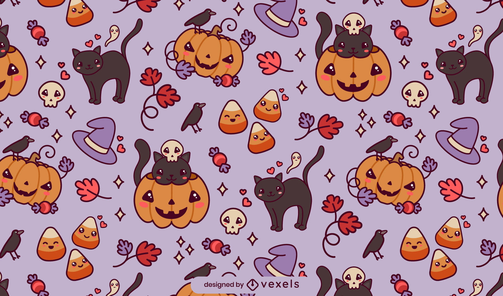 Cute Halloween Design Unique Cute Halloween Pattern Design Vector Download