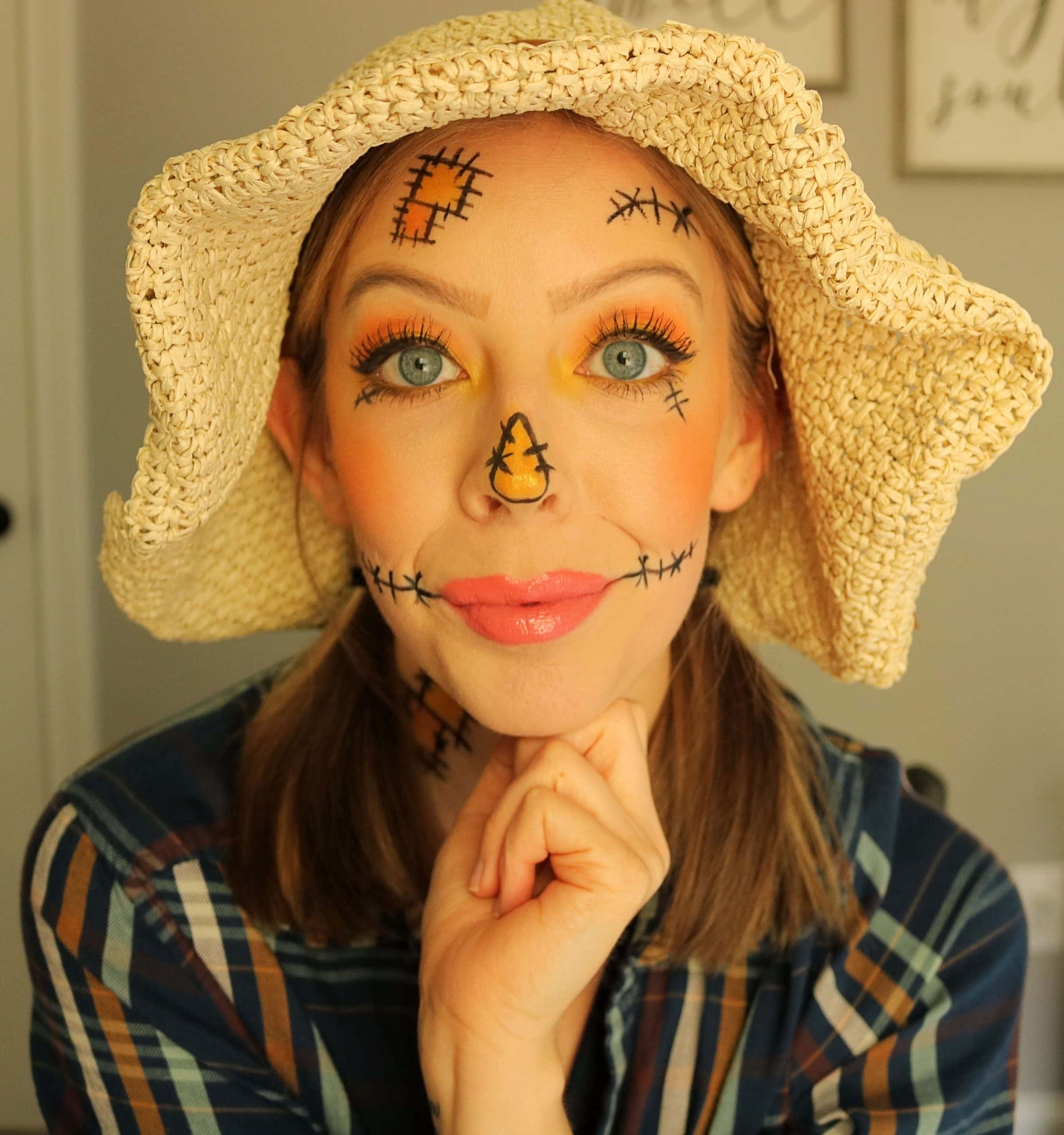 Cute Scarecrow Makeup Unique Cute Easy Scarecrow Makeup Halloween Tutorial Kindly Unspoken