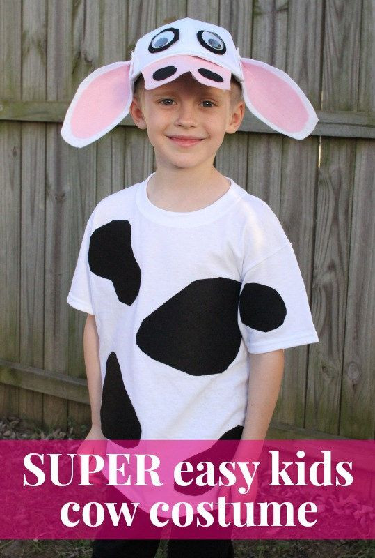 Diy Farm Animal Costume Lovely Easiest Kids Cow Costume