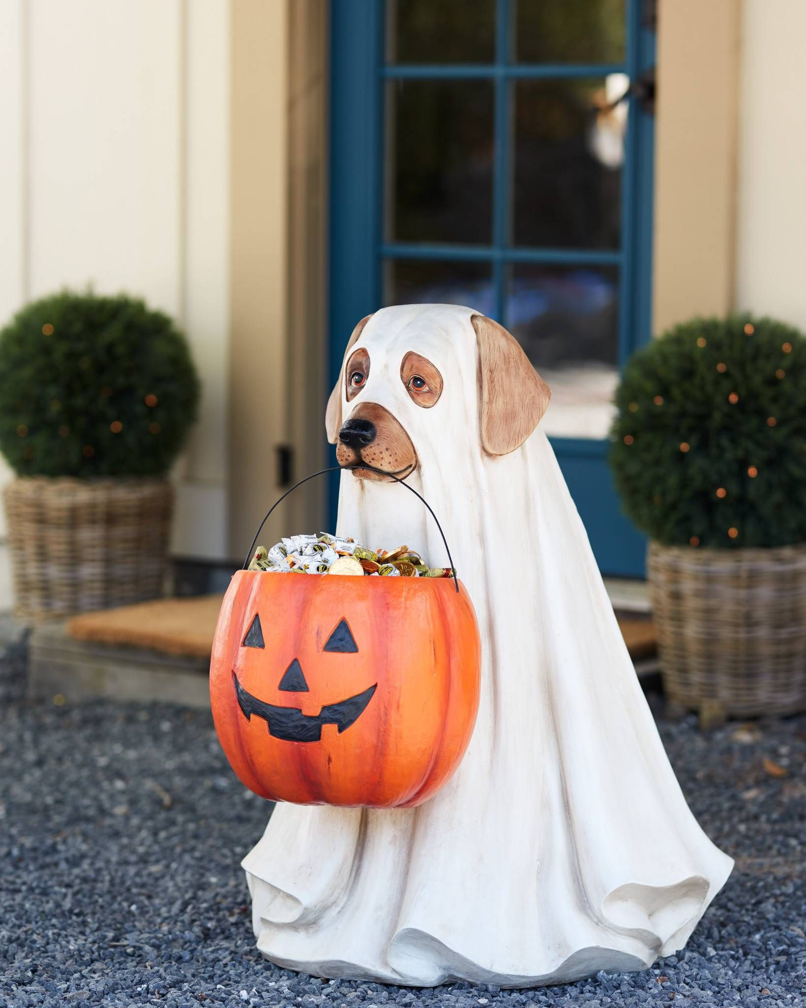 Dog Halloween Decorations Luxury Outdoor Life Sized Candy Bowl Ghost Dog Decor Balsam Hill