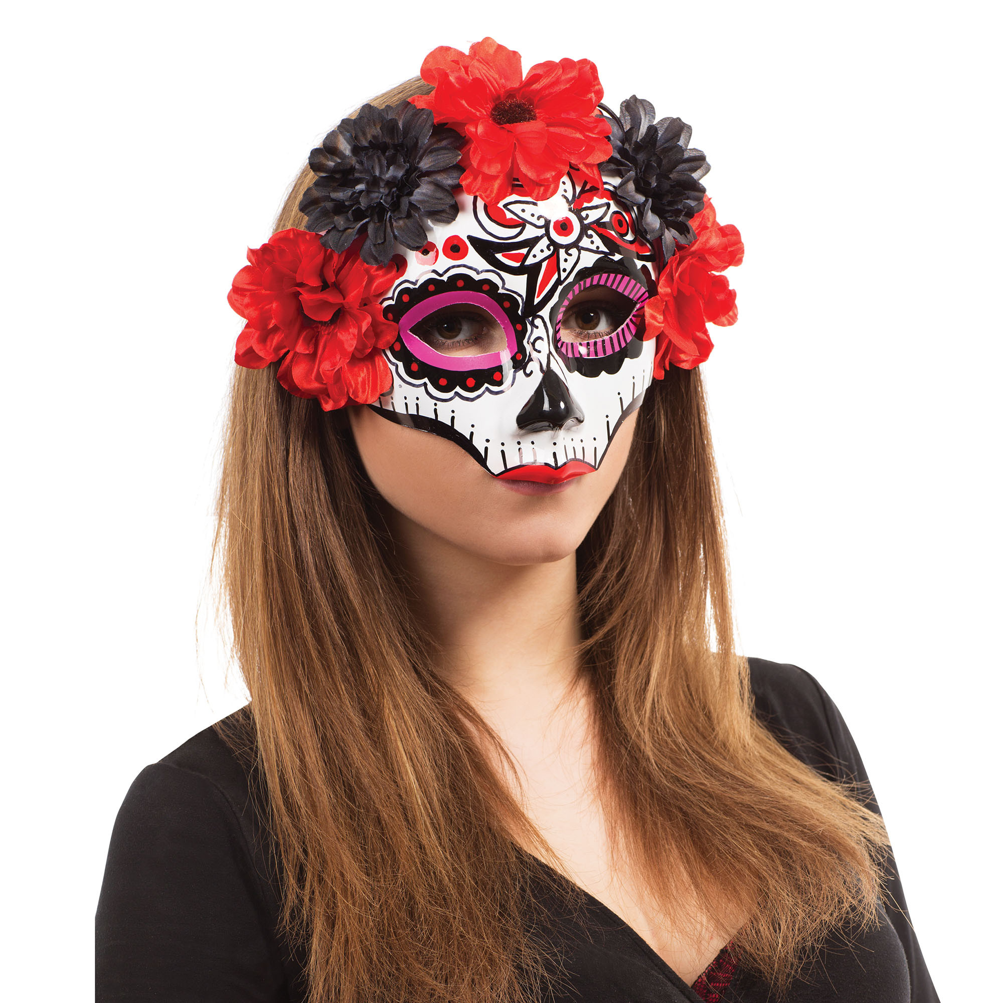 Female Halloween Mask Elegant Mexican Day Of the Dead Female Mask Halloween Mask