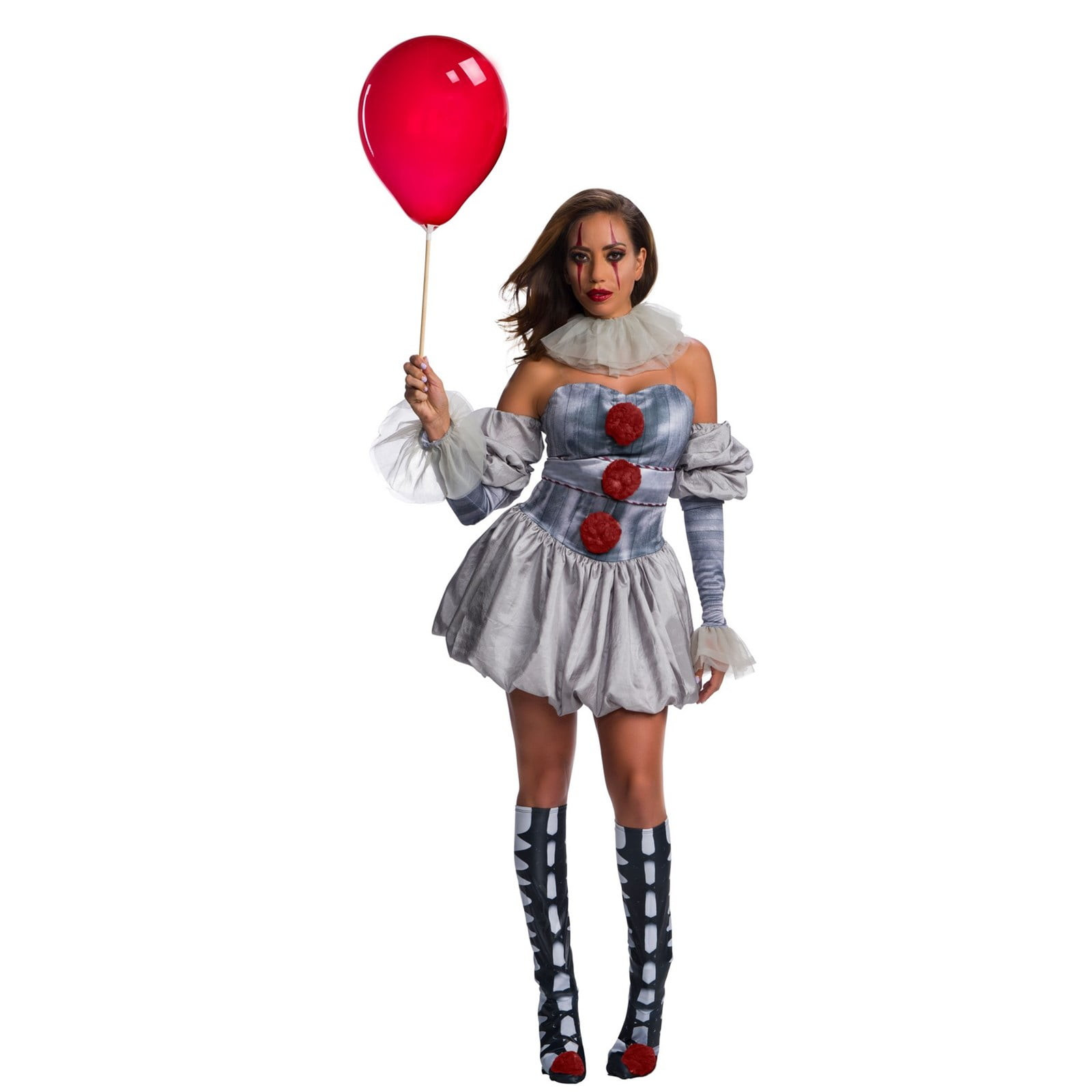 Female Pennywise Costume Beautiful Halloween It Female Pennywise Deluxe Adult Costume Walmart