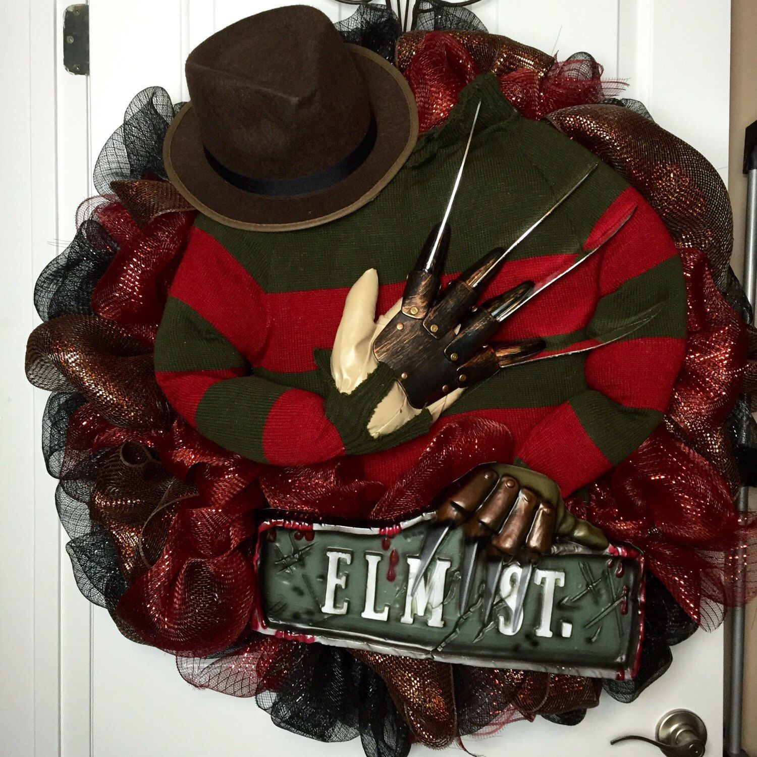 Freddy Krueger Decorations Inspirational Nightmare On Elm Street Freddy Krueger Halloween Wreath Horror Home