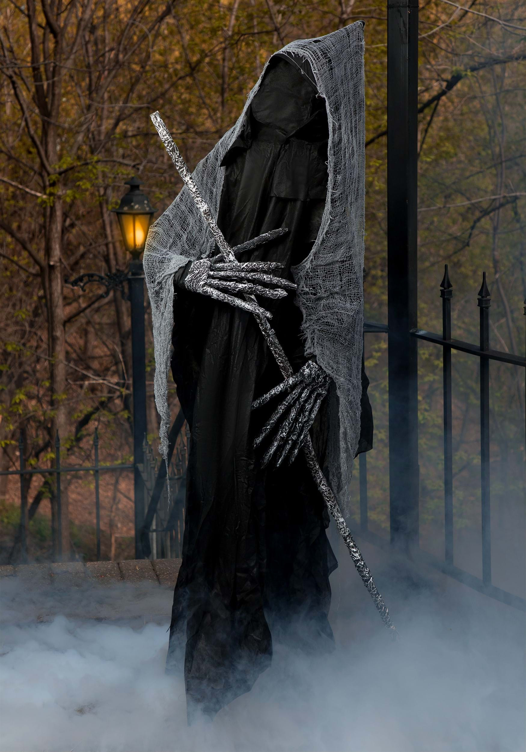 Grim Reaper Decoration Elegant 6 Foot Reaper with Staff Halloween Decoration