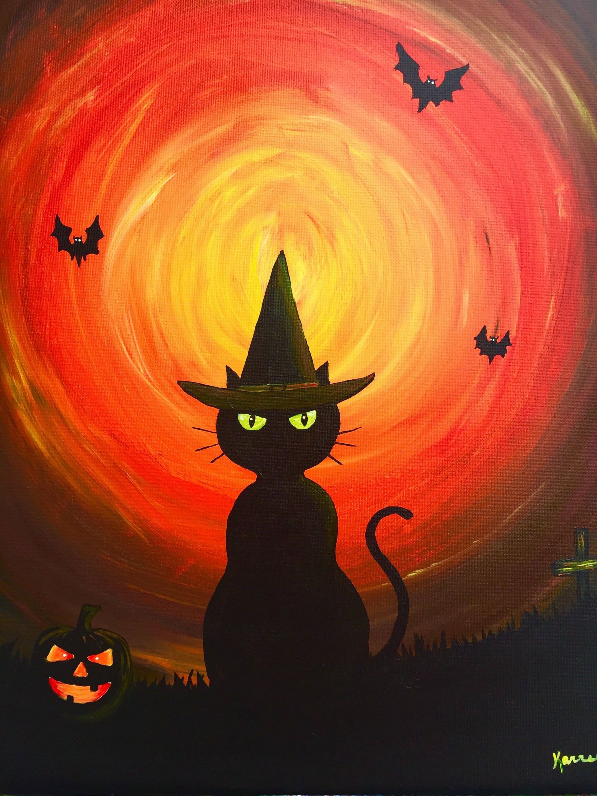 Halloween Art Painting Elegant Boo