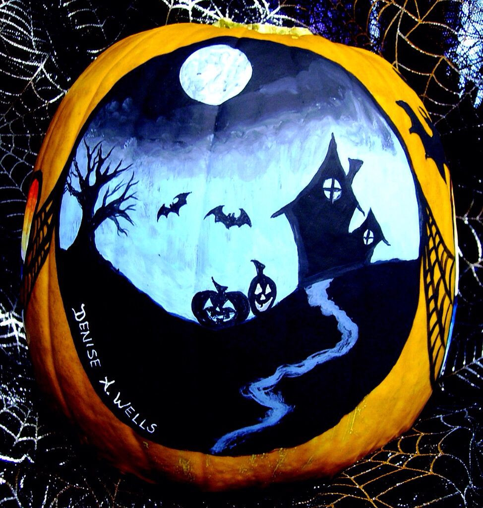 Halloween Art Pumpkin Elegant Cool Painted Pumpkins