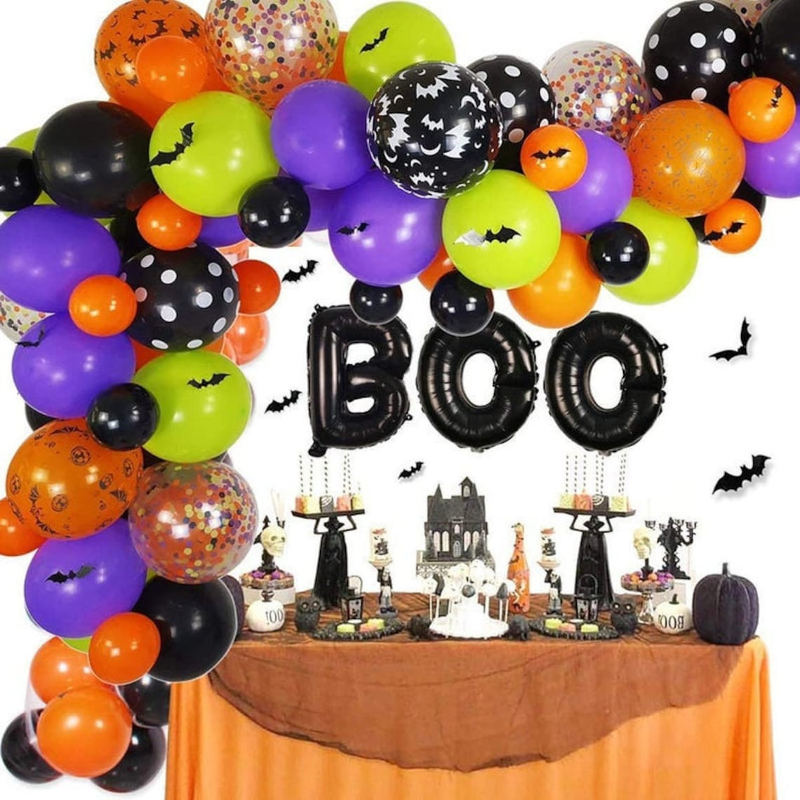 Halloween Balloons Garland Best Of Halloween Balloon Garland Kit with orange Blackgreenpurple Etsy