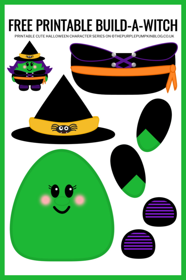 Halloween Crafts to Print Elegant Build A Witch Free Printable Halloween Paper Craft for Kids