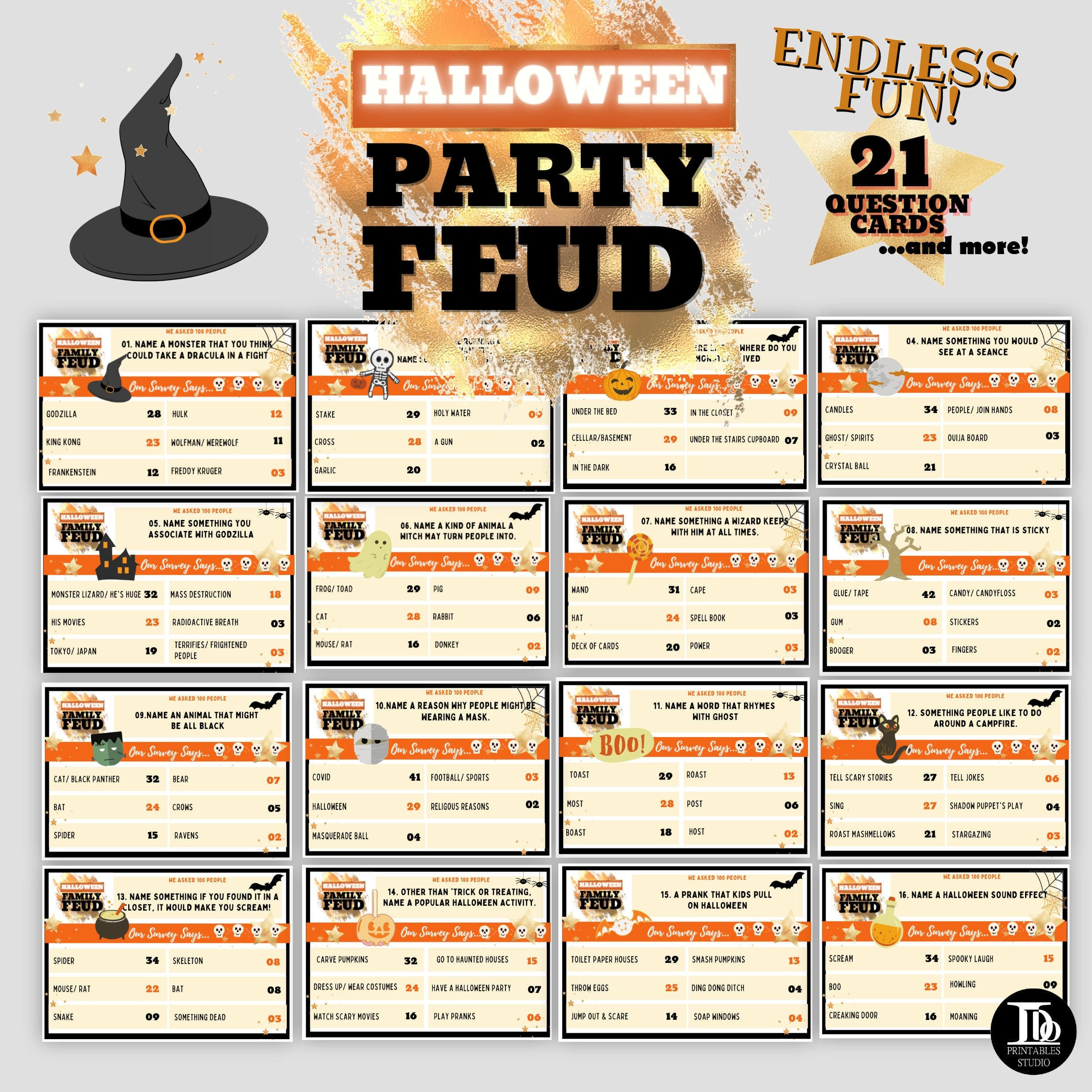 Halloween Family Feud Elegant Halloween Party Friendly Feud Halloween Family Feud Game