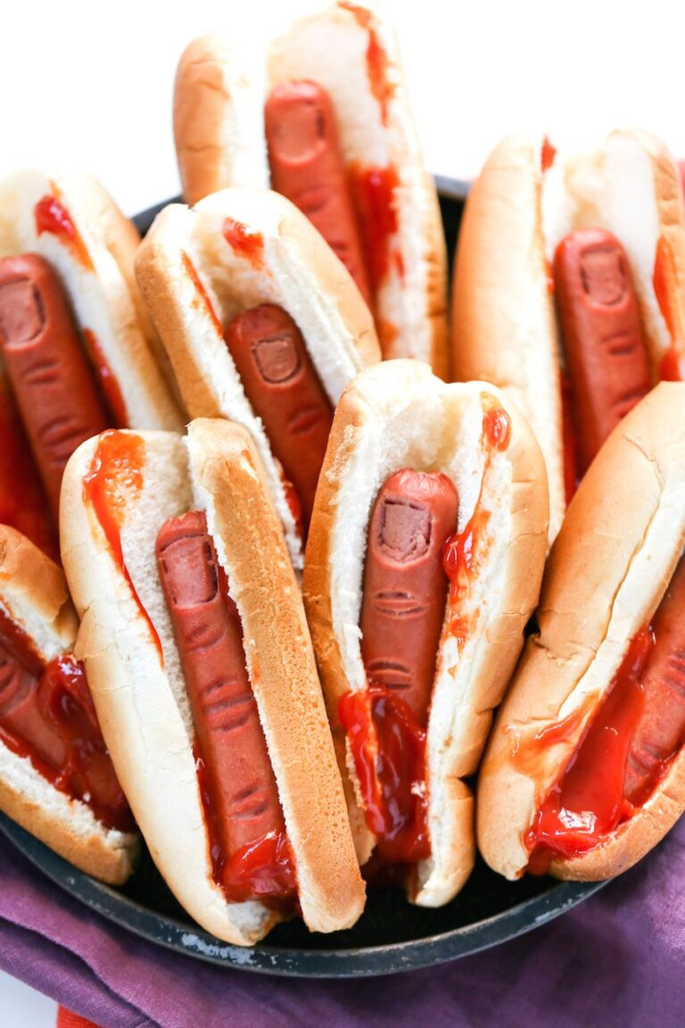 Halloween Hot Dog Elegant Bloody Finger Hot Dogs Recipe for Halloween Salty Canary