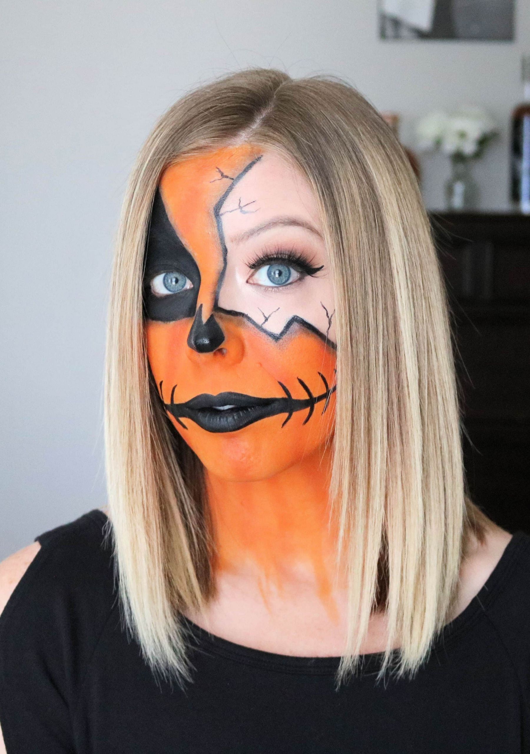 Halloween Make Up Easy Luxury Easy Cracked Pumpkin Makeup Halloween Tutorial Kindly Unspoken