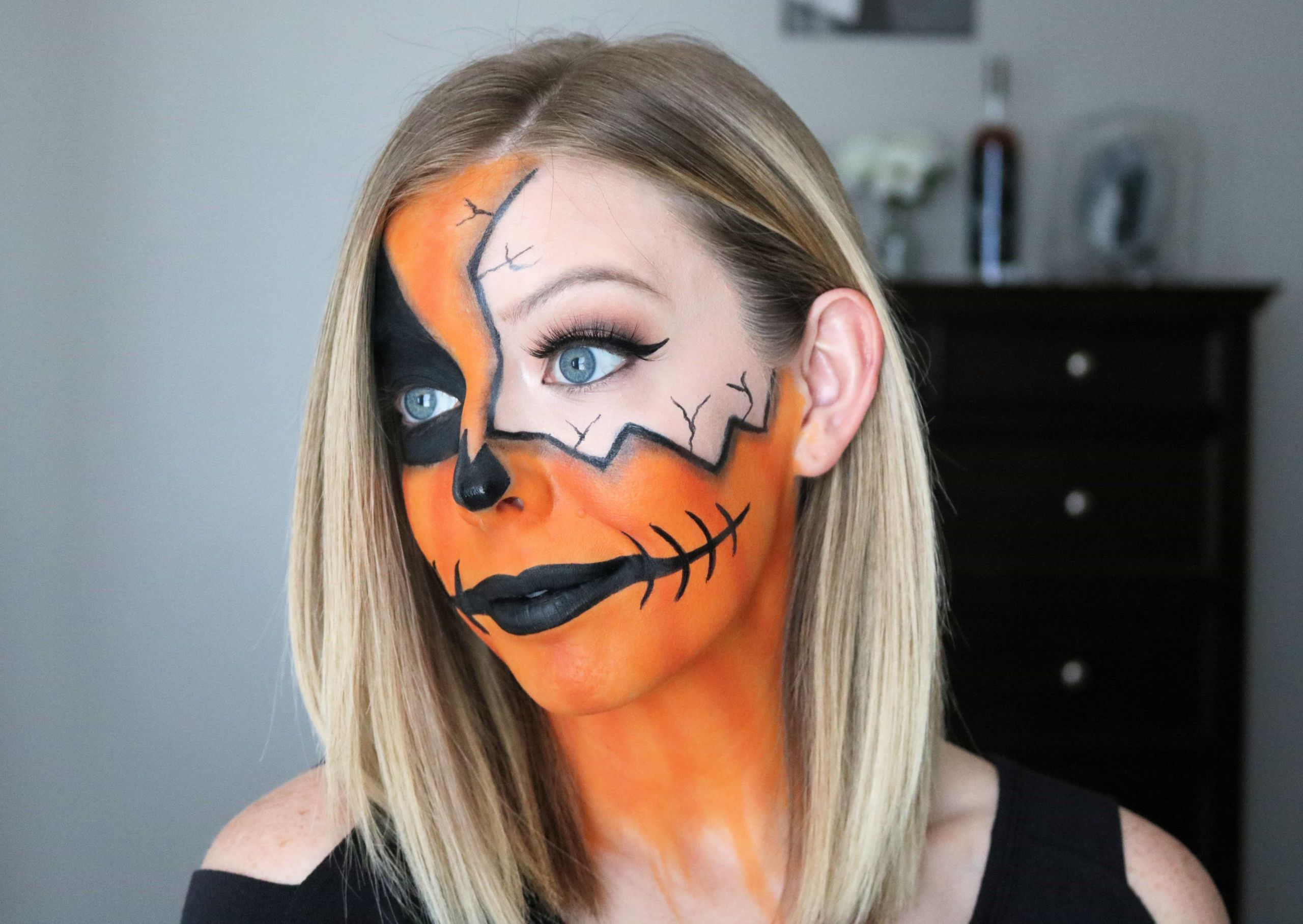 Halloween Makeup Pumpkin Awesome Cracked Pumpkin Makeup Halloween Tutorial Kindly Unspoken