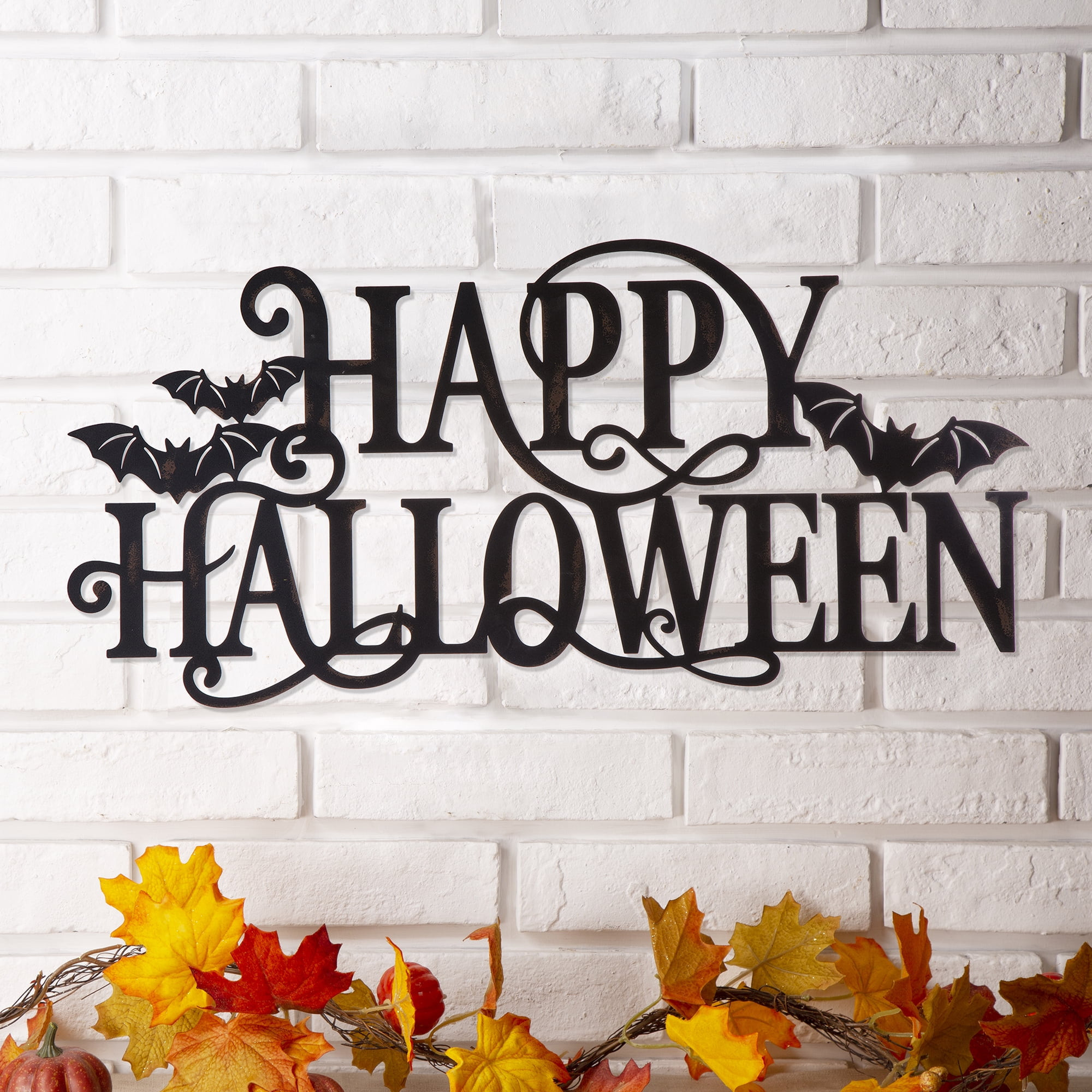 Halloween Metal Signs Fresh Glitzhome Metal &quot;happy Halloween&quot; Wall Sign Walmart