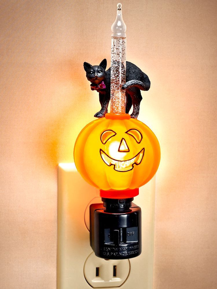 Halloween Night Light New Halloween Bubble Night Light with Pumpkin and Black Cat