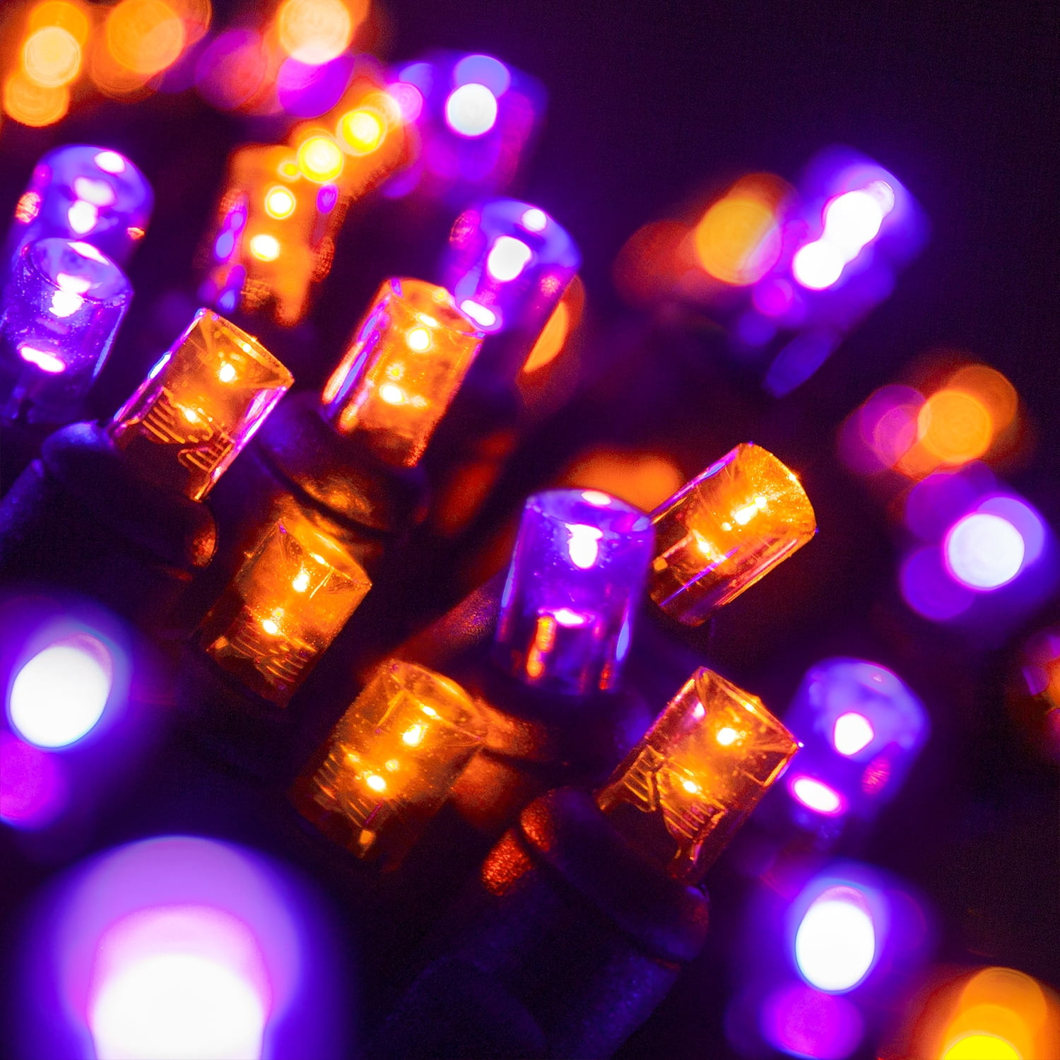 Halloween orange and Purple Lights Elegant 70 Led Purple and orange String Lights for Halloween Displays Party