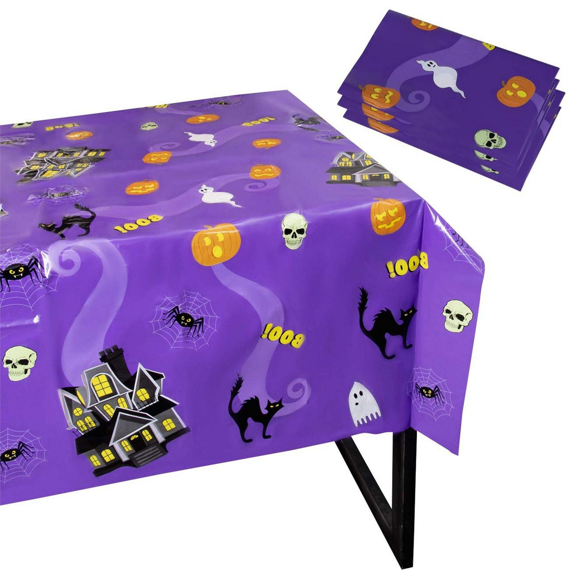 Halloween Plastic Table Cover Luxury 3 Pack Halloween Plastic Tablecloths 108 X 54in Rectangular Disposable