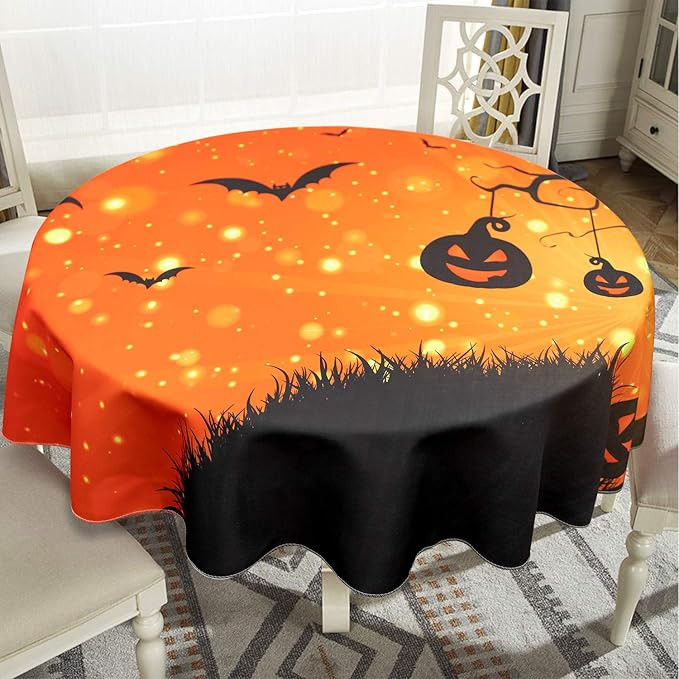 Halloween Round Table Cover Unique Amazon Halloween Tablecloth 70&quot; Inch Round Tablecloths for