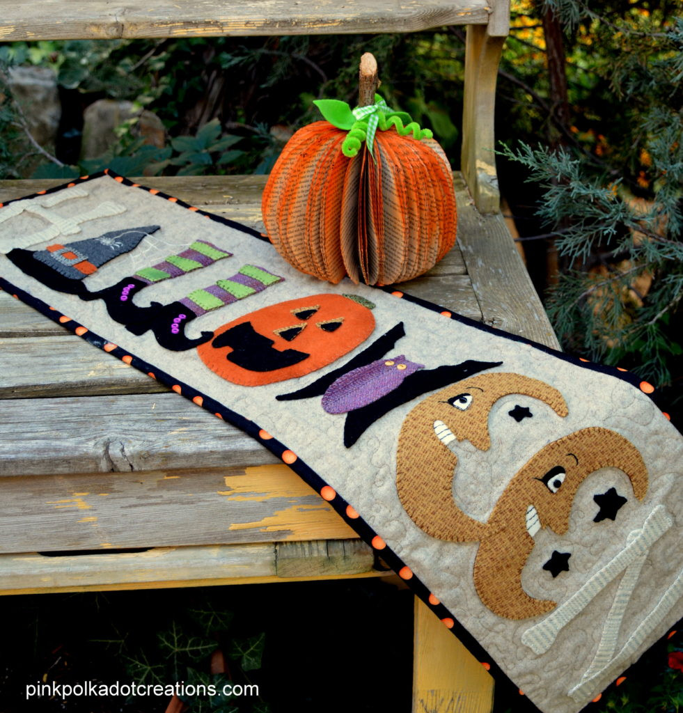 Halloween Table Runner Inspirational Wool Halloween Table Runner Pink Polka Dot Creations