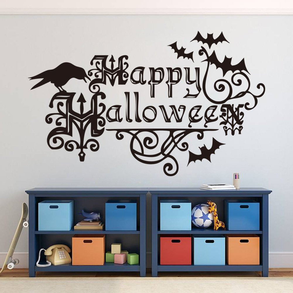 Halloween Wall Decals Fresh Amazon Happy Halloween Wall Stickers Pumpkins Spooky Skeleton