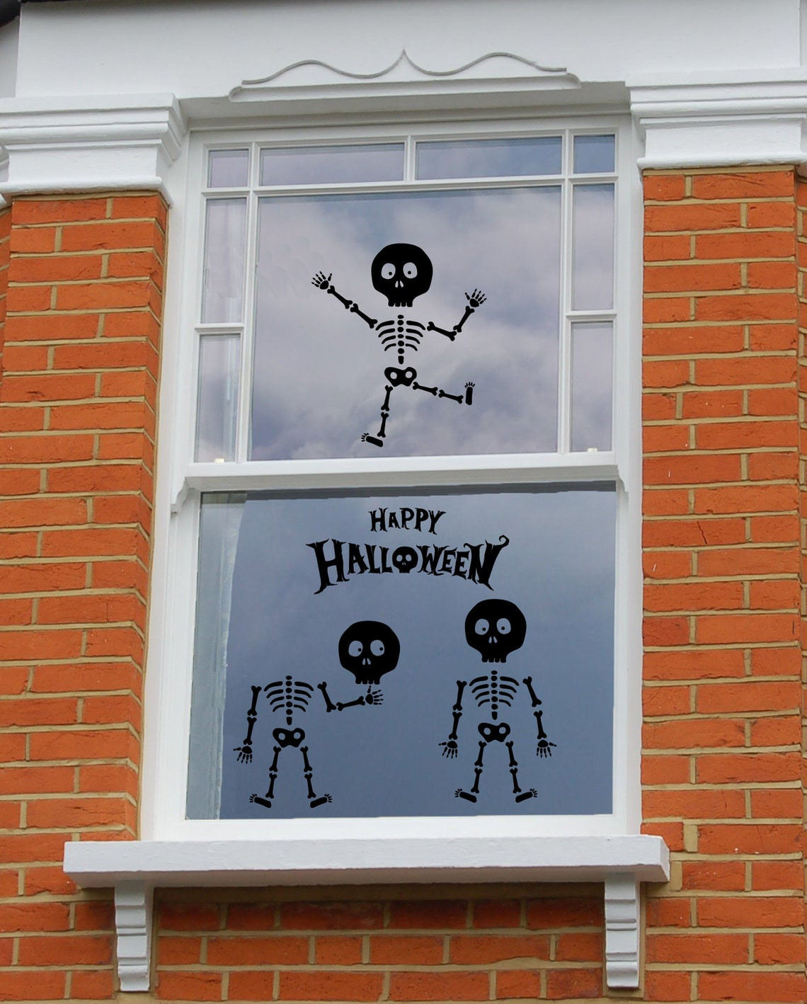 Halloween Window Stickers Elegant Halloween Window Stickers Set Of 3 Skeletons Halloween Etsy Uk