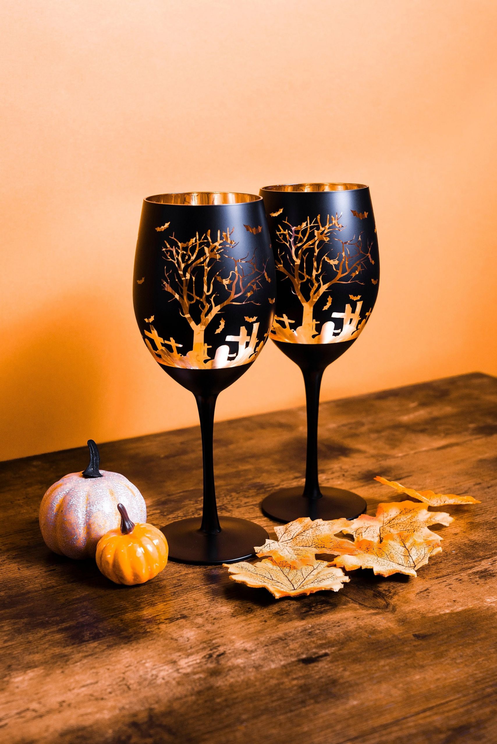 Halloween Wine Glasses Awesome Halloween Wine Glass Set Of 2 Barware Set Diy Halloween