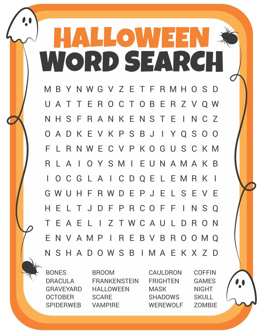 Halloween Word Puzzle Beautiful Easy Halloween Word Search 15 Free Pdf Printables