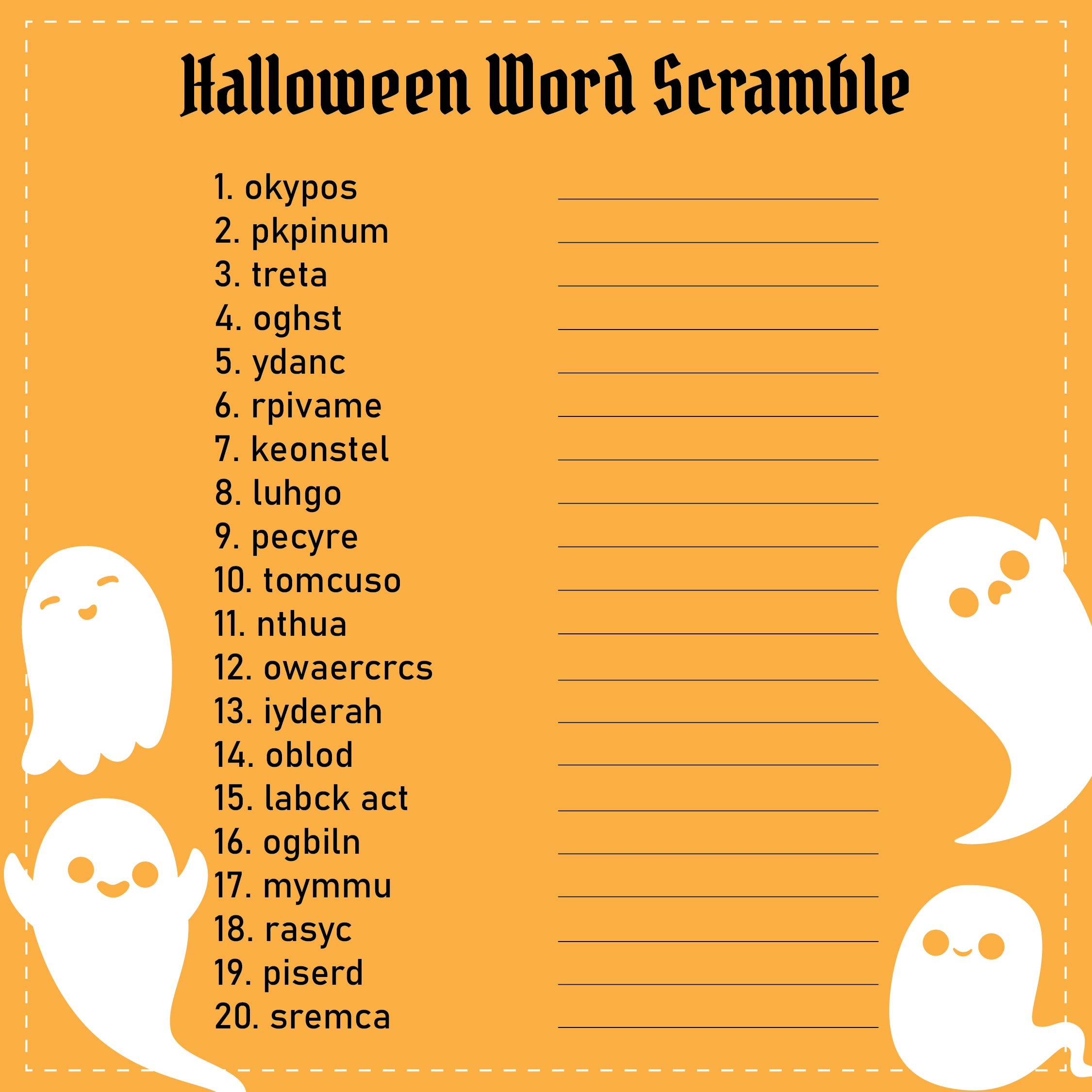 Halloween Word Scramble Lovely Halloween Word Scramble 15 Free Pdf Printables