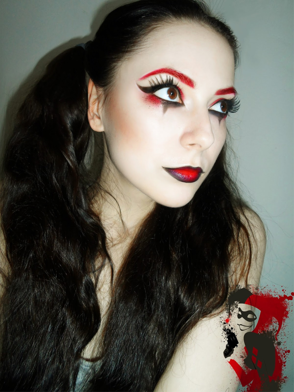 Harley Quinn Red and Black Makeup Luxury A Terrific Red &amp; Black Harley Quinn Makeup Look for Halloween