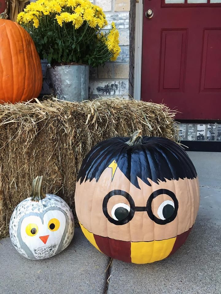 Harry Potter Painted Pumpkin Beautiful Painted Pumpkins Harry Potter Paintedpumpkinideas Painted Pumpkins