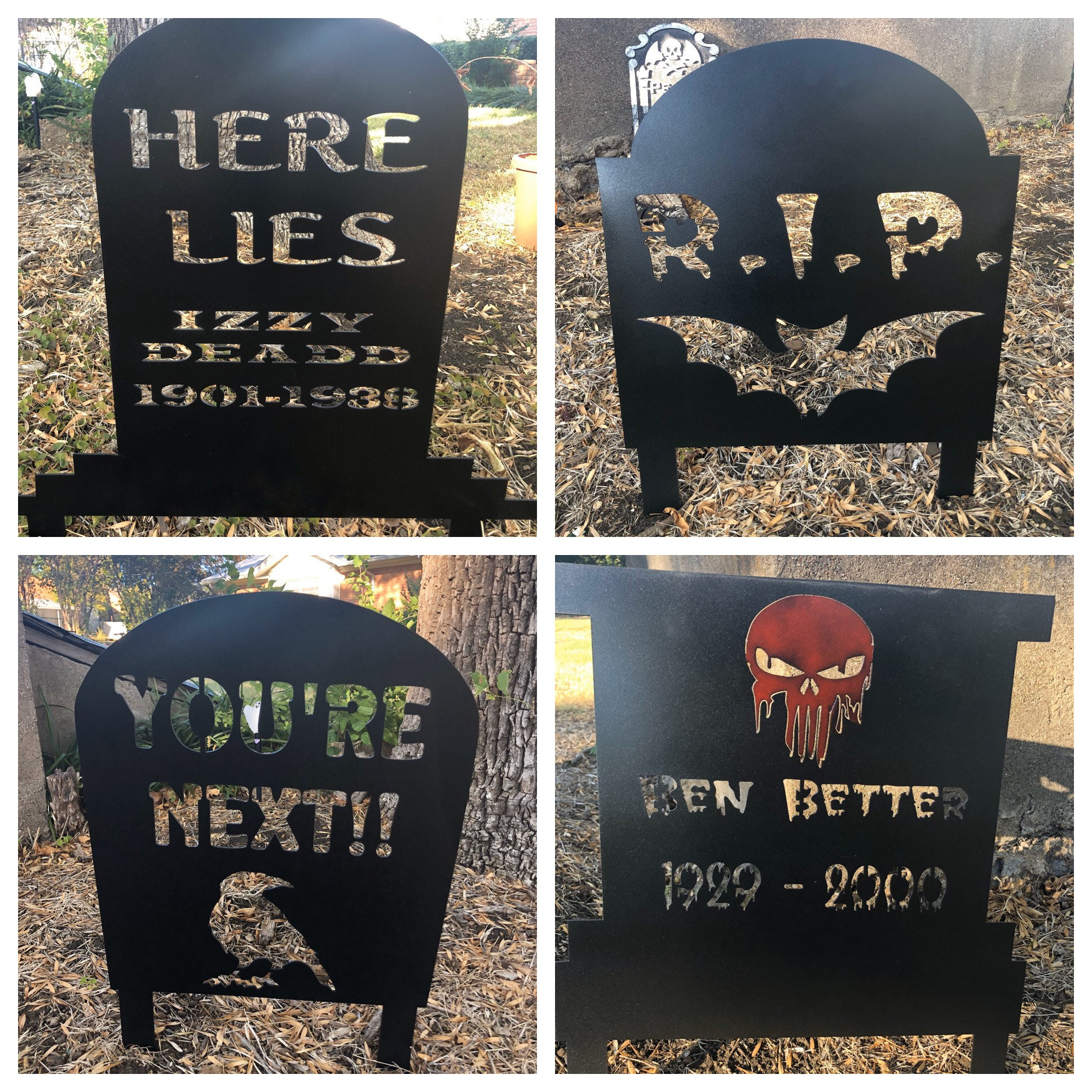 Heavy Duty Halloween tombstones Awesome Metal Gravestone Marker tombstone Halloween Decor Funny Lot