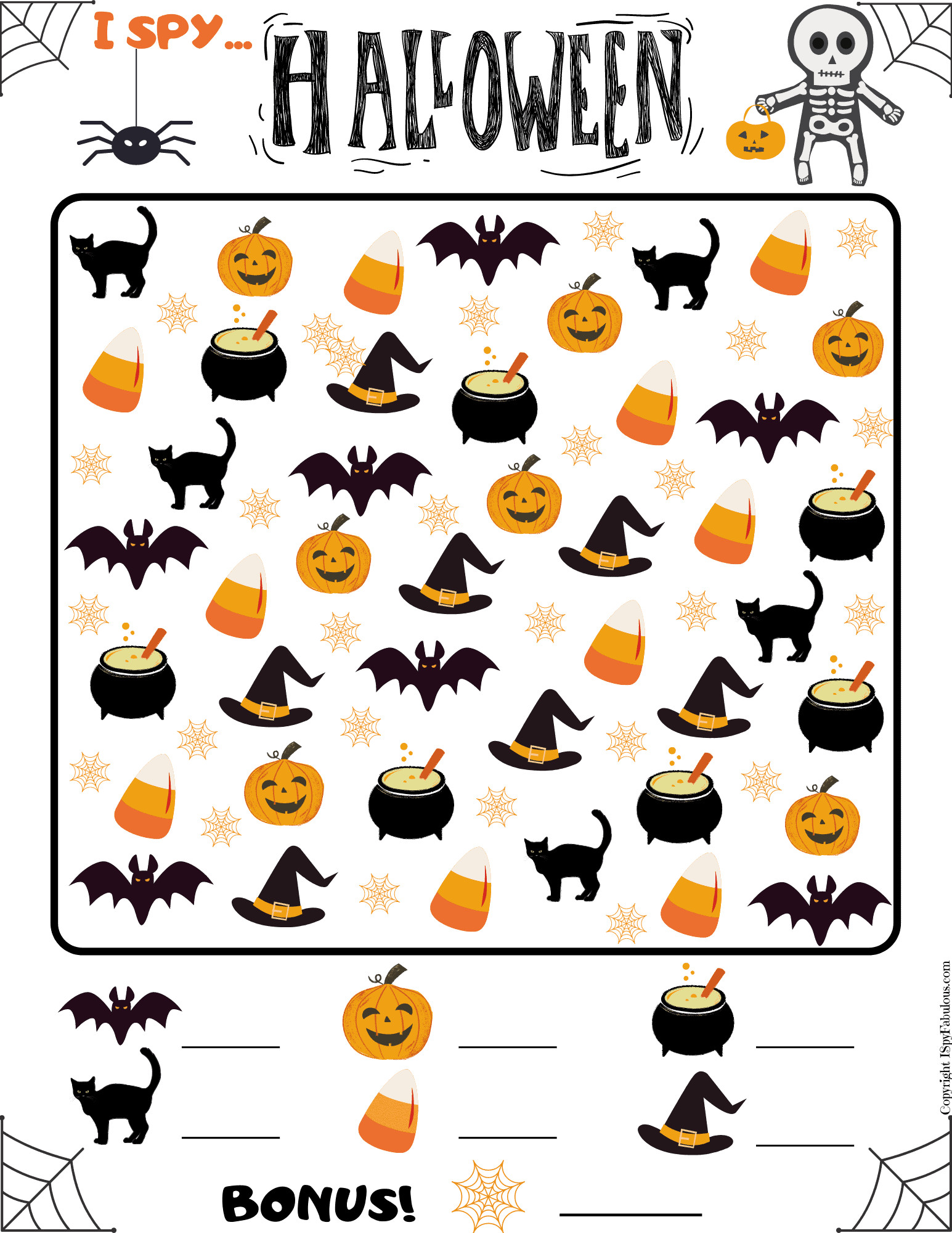 I Spy Halloween Awesome Super Fun &amp; Free I Spy Halloween Printable I Spy Fabulous