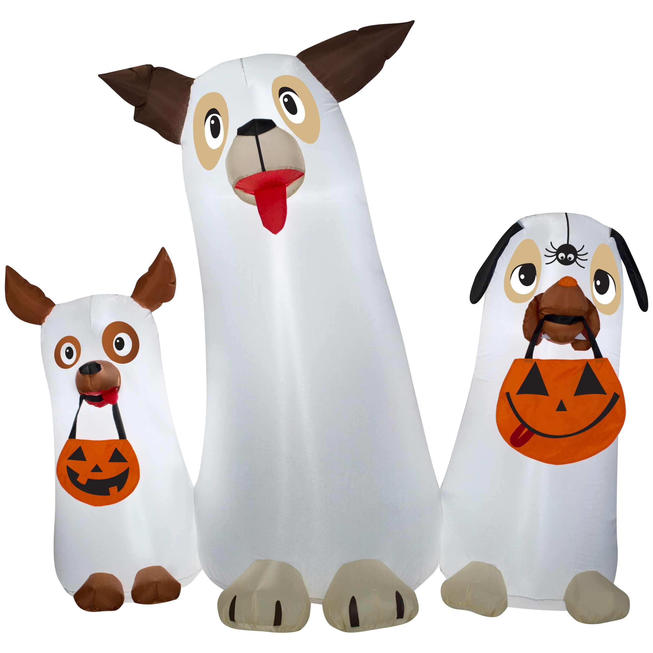 Inflatable Dog Halloween Unique Halloween Airblown Inflatable 5ft Ghost Dogs Trio Scene by Gemmy