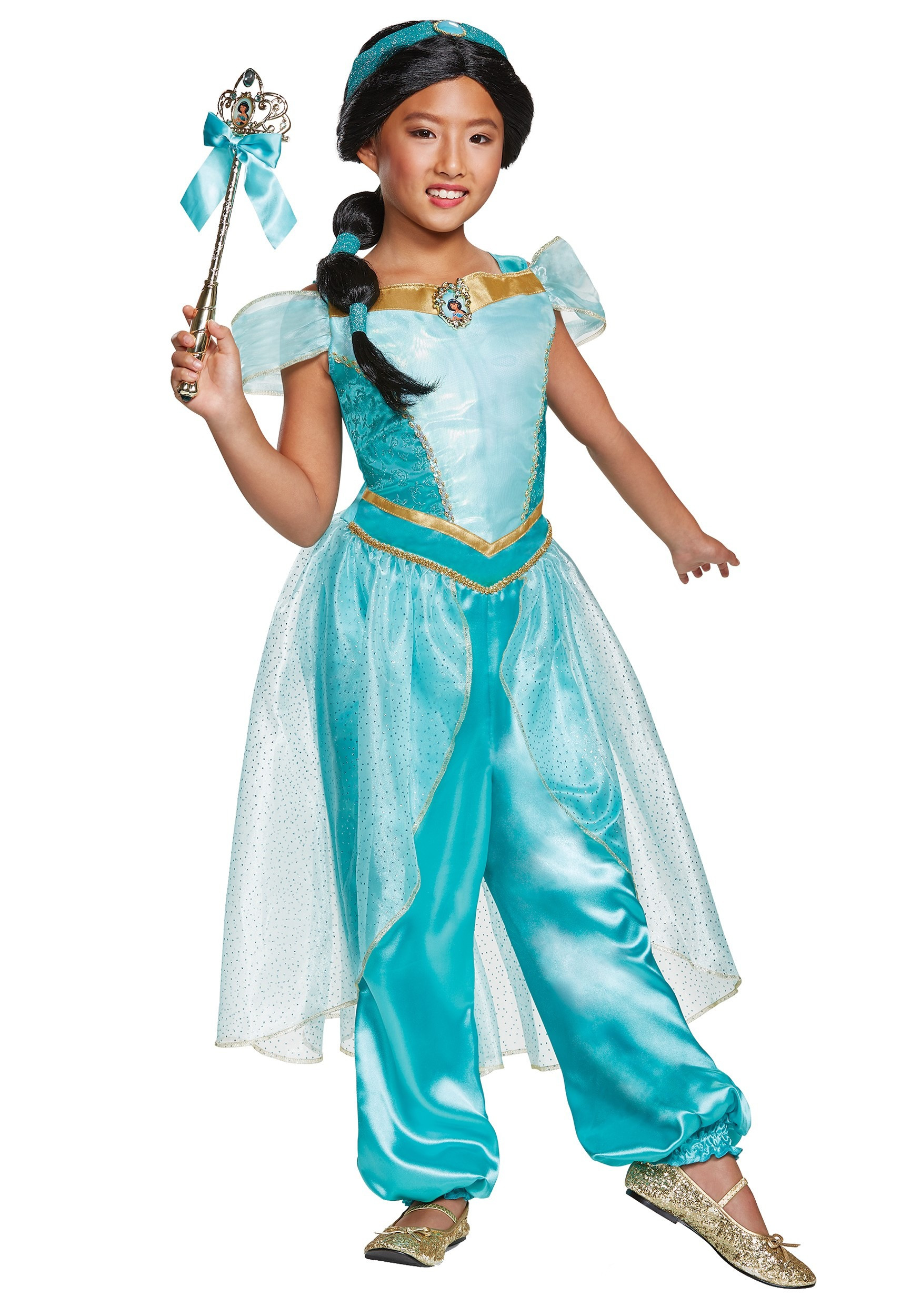 Jasmine Halloween Costume Unique Girls Aladdin Animated Deluxe Jasmine Costume