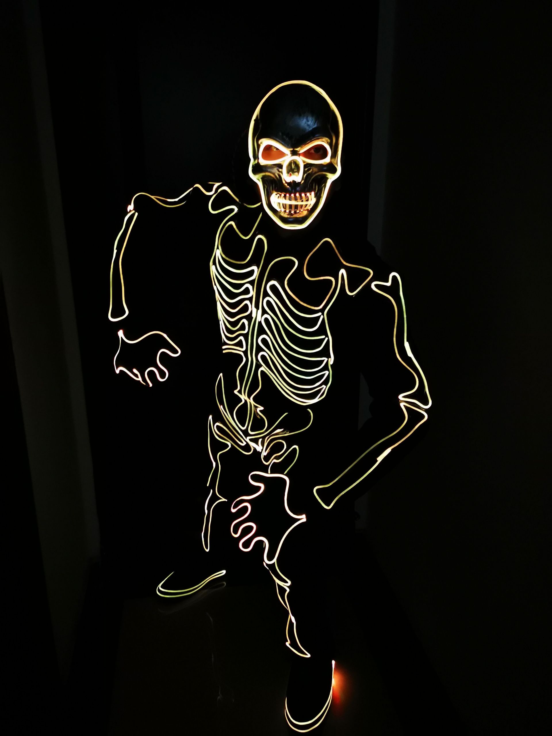 Light Up Skeleton Costume Fresh Halloween Mask Led Skeleton Costume Suit Light Up Jumpsuit Cosplay