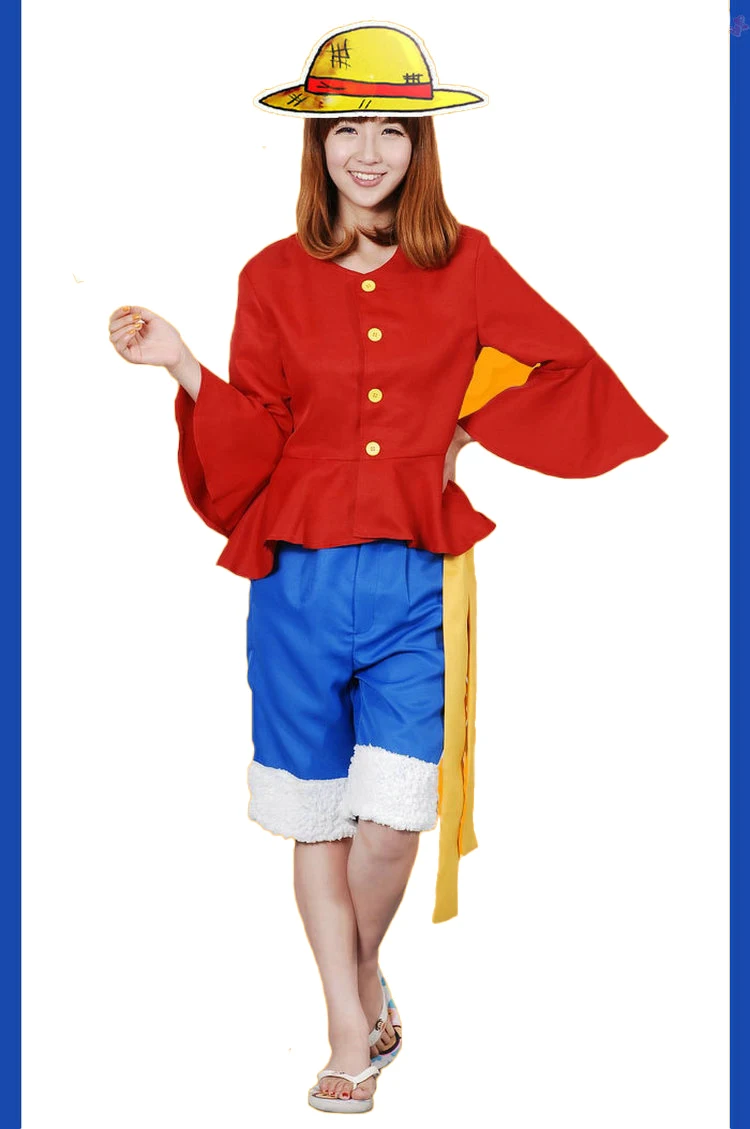 Luffy Halloween Costume Awesome Anime E Piece Monkey D Luffy Cosplay Costume Full Set Uniform for